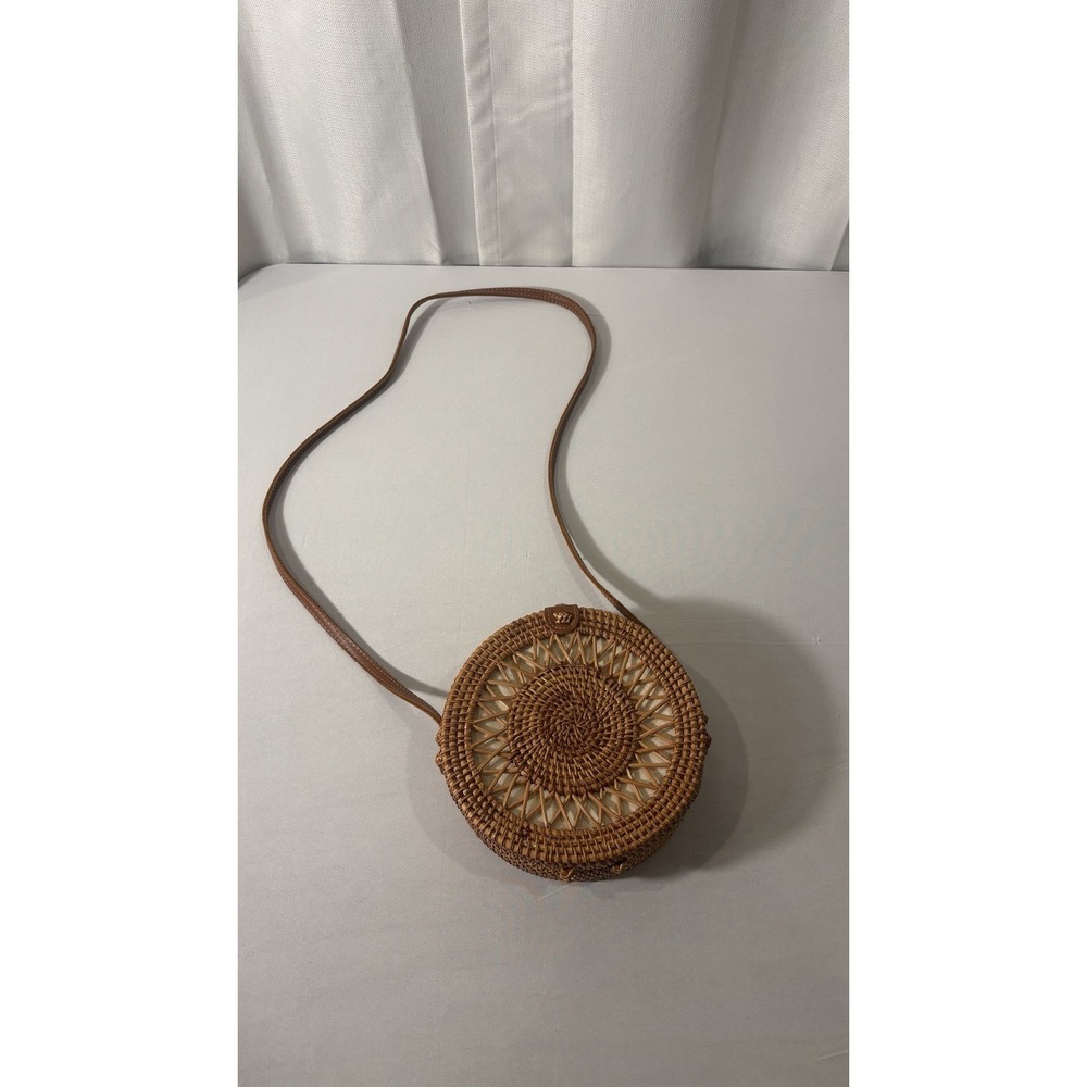 Rattan Round Crossbody Bag Purse Boho Resort Vacation Festival